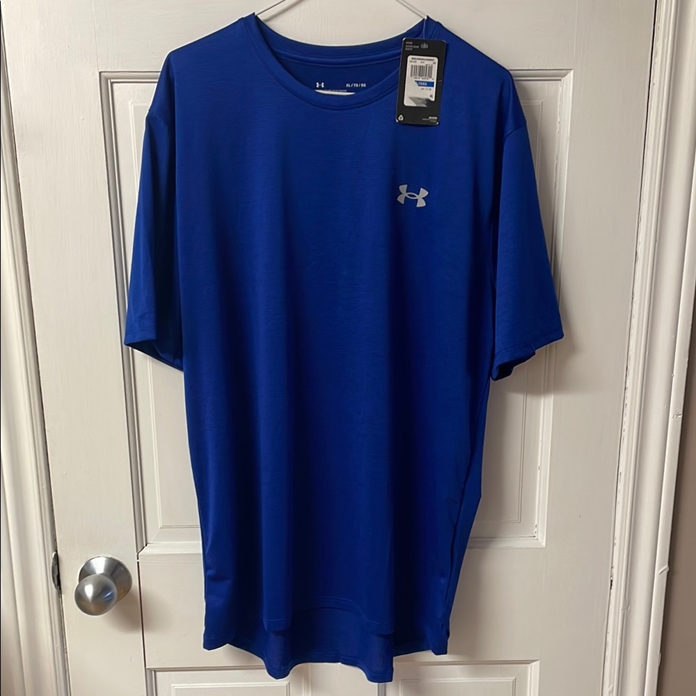 Under Armour loose fit blue athletic gym casual summer t shirt NWT men’s size XL